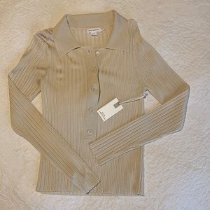 NWT Good American button stretch top
